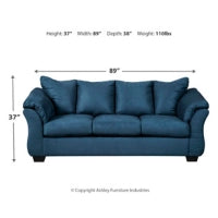 Blue Darcy Sofa and Love Seat