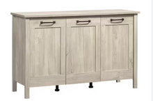 Chalk Oak Sauder three door cabinet