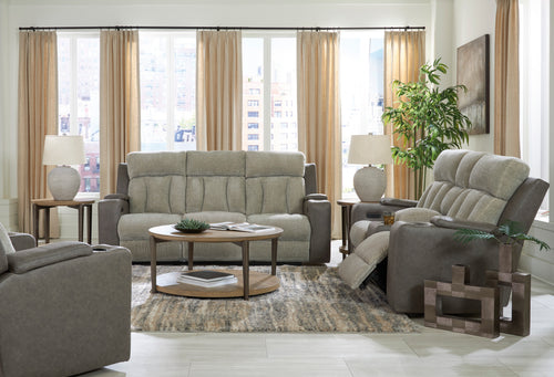 Ashley Whiplash Power Sofa and Love Seat with Heat and Massage